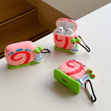可愛小蝸牛適用airpods3代無線藍牙耳機殼蘋果1/2/Pro硅膠保護套