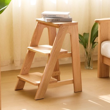 北歐實木梯凳踏腳凳餐廳凳子橡木吧臺椅廚房凳加厚家用多功能餐凳 m8071