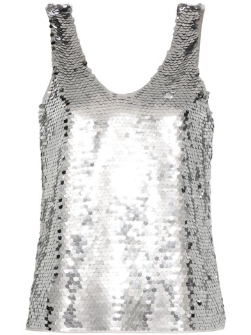SAMSOE SAMSOE - Lykke sequinned tank top - women - Polyester/Recycled Polyester - M - Silver