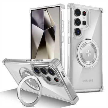 360°旋轉支架 適用 三星 S26 S25 S24 S23 FE Ultra A57 A56 防摔 保護殼 透明手機殼