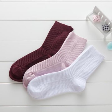 5雙裝 精梳棉純色 雙針織休閑保暖女襪 長筒秋冬款女士襪子舒適