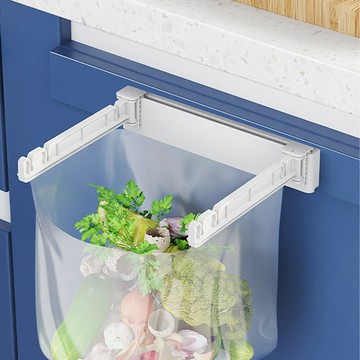 藻土屋省空間折疊垃圾支架廚房垃圾袋掛架免打孔壁掛式垃圾架 / 垃圾桶架 壁掛垃圾桶 掛式垃圾桶