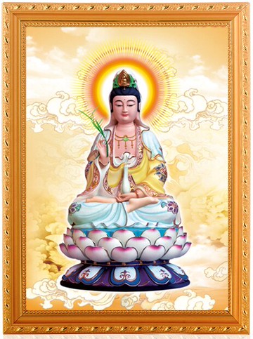 佛像掛畫 觀世音菩薩 掛畫佛像畫像 3D立高清體　保平安 可訂做有框『XY29118』