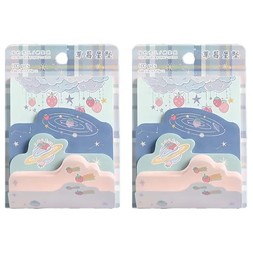 德德小品集 便簽紙2件組 甜甜草莓園 草莓星墜  草莓星墜 綠色 + 藍色 + 粉紅色  2個  1組