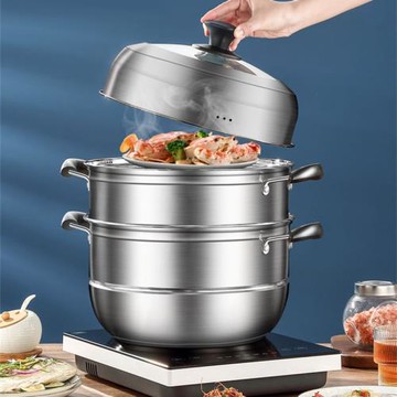 食品級加厚不銹鋼蒸鍋家用多層蒸煮多用蒸饅頭鍋電磁爐煤氣灶專用