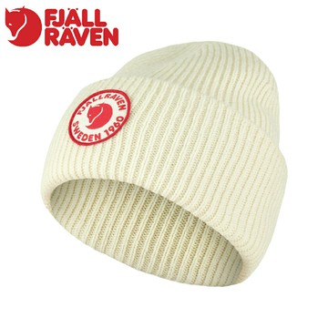 【Fjallraven 小狐狸 1960 Logo Hat 羊毛帽《粉筆白》】F78142/針織帽/毛帽/休閒帽