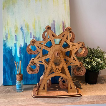 【手作DIY】超巨 木製 摩天輪 擺飾 模型 木質 質感 送禮 可愛