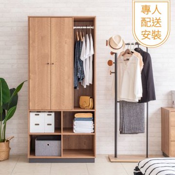 TZUMii專人配送組裝-莫爾二門五格衣櫃 衣櫥 衣物收納櫃 免組裝 專人安裝