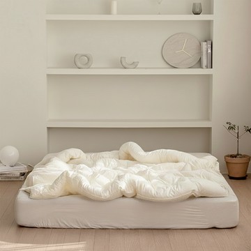 shez Home 奶昔水洗薄被 韓國製  乳白色  S