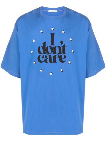 Undercover - I Don't Care print cotton T-shirt - men - Cotton - 3 - Blue