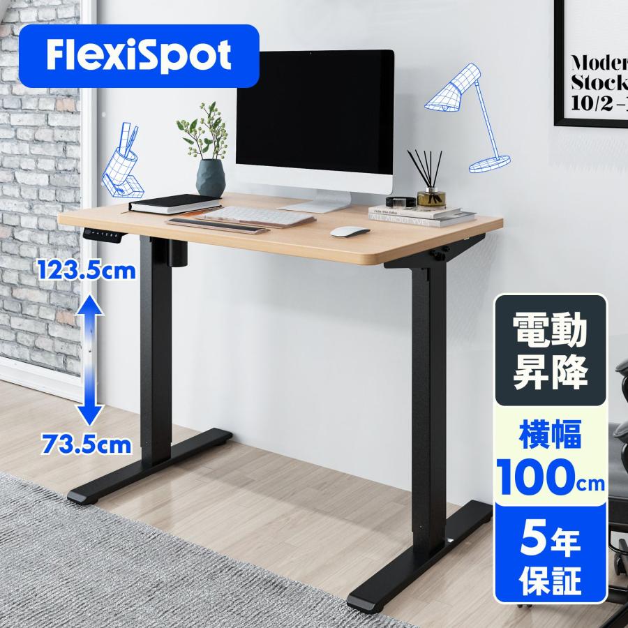 Flexispot EF1 天板ブラック 120*60cm 電動昇降デスク - パソコン用