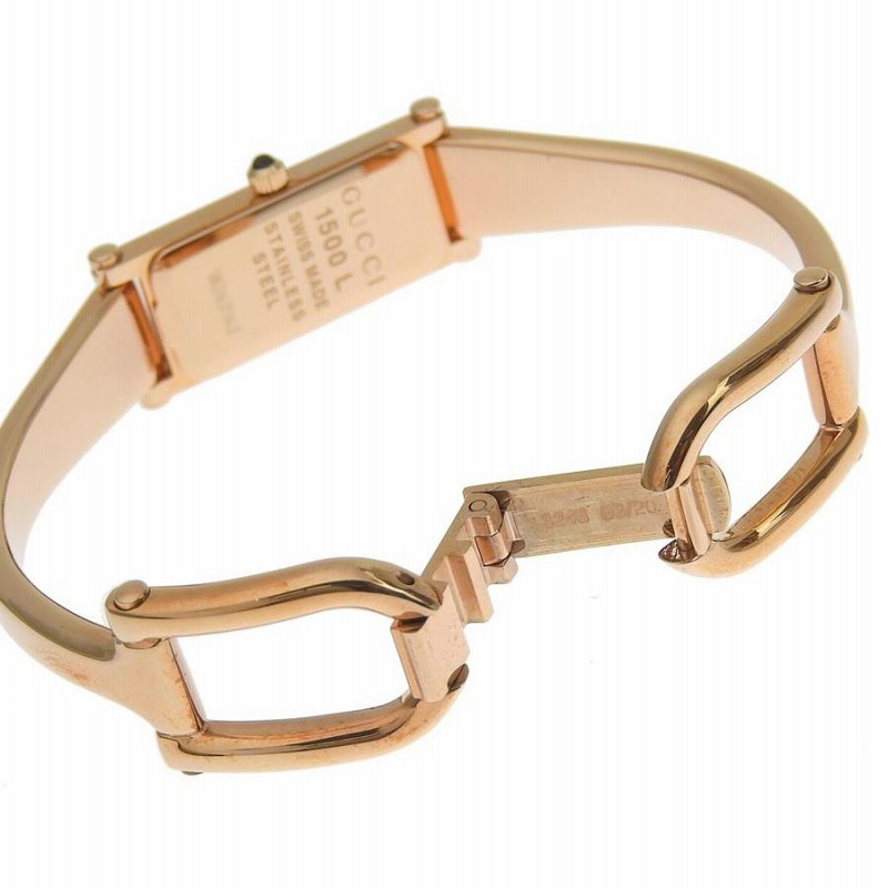 GUCCI 1500L GG柄 シェル ピンク ダイヤ GUCCI/グッチ】 1500L 腕時計 ステンレススチール クオーツ
