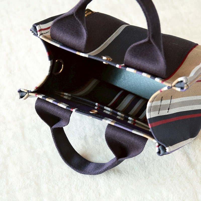 最終価格 【極美品】ヴィオラドーロ GINO 2way ストライプトート S VIOLAd'ORO (ヴィオラドーロ) 2WAY ハンドル ストライプトート