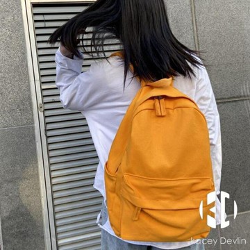 書包女韓版素色百搭校園雙肩包休閒旅行背包簡約【聚物優品】