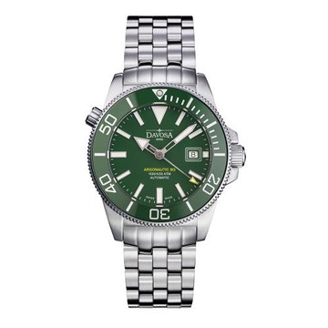 DAVOSA 161.528.07 Argonautic BG 300Ｍ排氦氣專業潛水錶/潛水5銖款不鏽鋼帶/翡翠綠/43mm