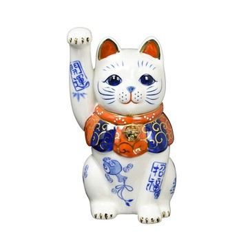 【日本 藥師窯 】染錦 開運 招福 招財貓 擺飾 貓擺飾 招財擺飾
