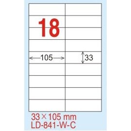 【龍德】LD-841(直角) 雷射、影印專用標籤-螢光五色 33x105mm 20大張/包【APP滿額下單10%點數(單一帳號最高5000點)】1/31止