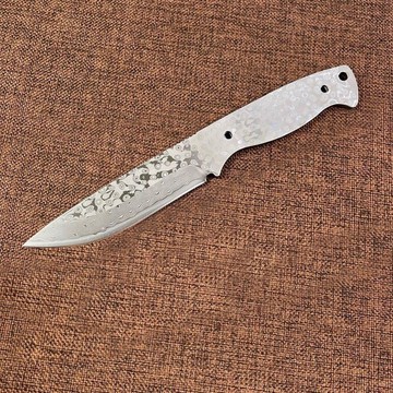 【原野】全新一體鋼67層大馬士革夾10cr15鋼芯小刀胚厚度約4.0mm鋼芯硬60