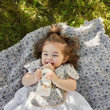 防水口袋圍兜 - 藍色花園 Blue Garden