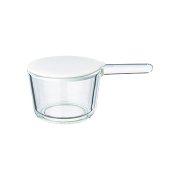 HARIO 11cm日本耐熱微波玻璃片手鍋300ml-附矽膠鍋蓋1入-日本製