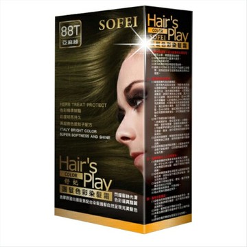 【台灣製造】SOFEI舒妃護髮染色彩染髮霜-88T亞麻綠 [52030]