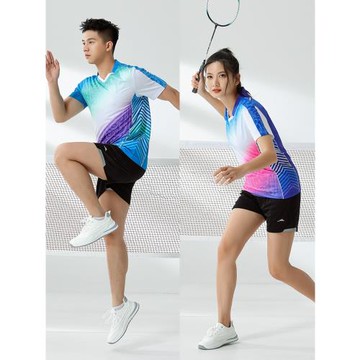 羽毛球服套裝速干透氣吸汗比賽男女春夏短袖上衣乒乓球衣學生戶外