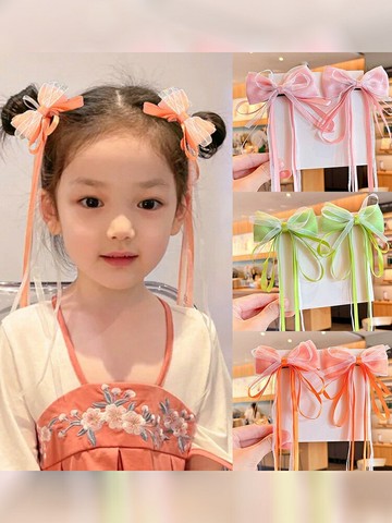兒童長飄帶發夾古裝小女孩發卡寶寶女童流蘇漢服頭飾女款古風發飾