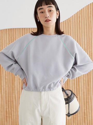 休閒感線條配色長袖上衣(HA51L1C1200) - AMERICAN HOLIC