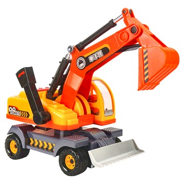 kidmate 孩子王 台灣配音大型橘黃色怪手挖土機，燈光閃爍、語音互動、擬真音效  42 x 31.5 x 16.5cm  1個