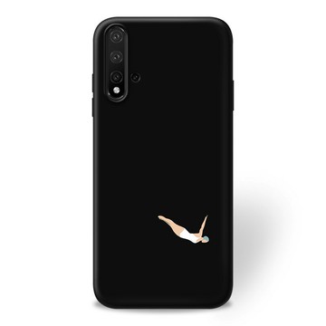 適用華為nova7手機殼2s/3i/4e/5z/5t/876se簡約風游泳女孩個性軟