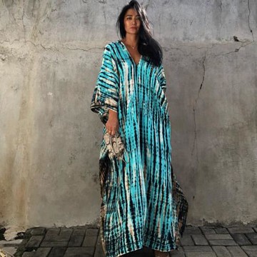 歐美度假風寬松大碼防曬衣沙灘外套比基尼罩衫泳衣外搭女披肩長袍