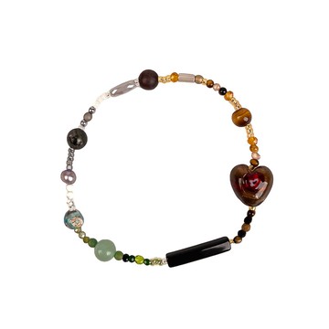 古銅金天然石手鍊 028