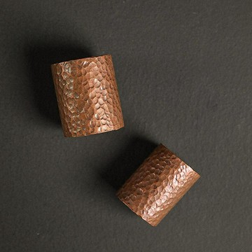 紫銅錘紋蓋置實心手工紫砂壺鐵壺茶壺鍛打蓋托功夫茶道配件壺蓋架