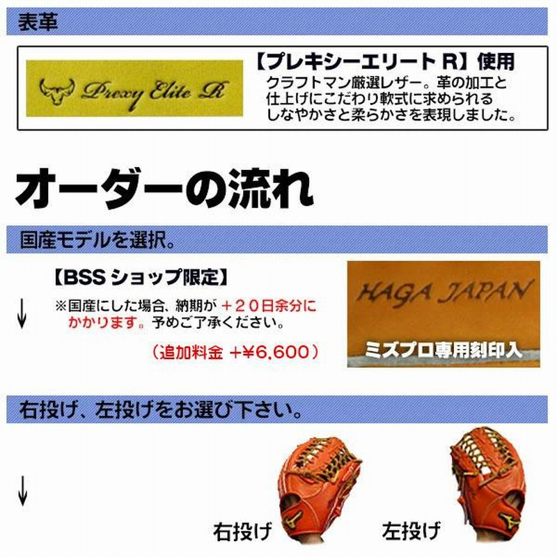 ミズノプロ/オーダーグラブ/軟式革使用/ソフトボールグローブ