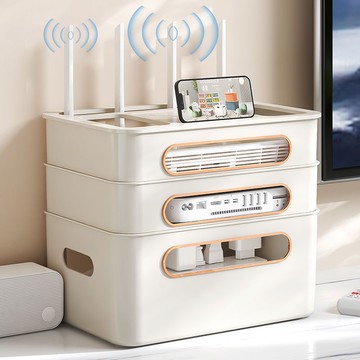路由器置物架 wifi路由器收納盒電視機頂盒置物架插座電線整理無線光貓放置臺面