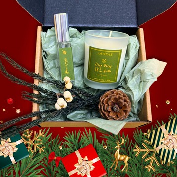 聖誕限定~香氛雙重奏禮盒 | 精油蠟燭 + 空間噴霧 | 500 元交換禮