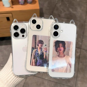 【風越數碼】貓耳朵適用iPhone17ProMax高級手機殼16Pro創意TPU透明精孔殼