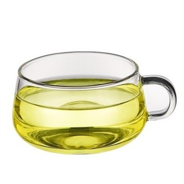 特價6個傅緣德透明耐熱透明帶把咖啡杯  奶茶杯  品茗杯180ml