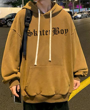 FINDSENSE X 2022 街頭時尚 男士 復古洗水做舊 寬鬆 十字字母圖案 長袖T恤 連帽外套