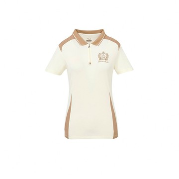 FILA 女抗UV吸濕排汗短袖POLO衫-卡其 5POY-5012-KK