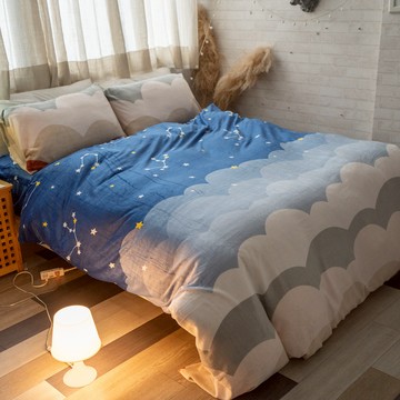 棉床本舖｜星空漫遊 ❱ 法蘭絨床包/兩用毯 - 單售/兩用毯