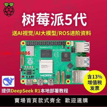 【台灣公司 可開發票】樹莓派5代 Raspberry Pi 5開發板AI入門套件PCIe編程4B主板python