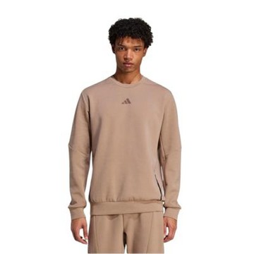 adidas 愛迪達 長袖上衣 男 大學T 吸濕排汗 D4T CREW SWEATS 棕 JX0679