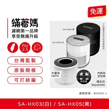 SABA 【蟎著媽】副廠濾網 適用  SA-HX03 SA-HX05  空氣清淨機 BXH03-1