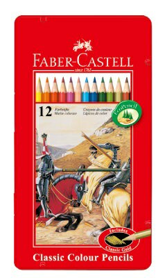 FABER-CASTELL油性色鉛筆12色/鐵盒115844【領券滿額再折千5/31止】