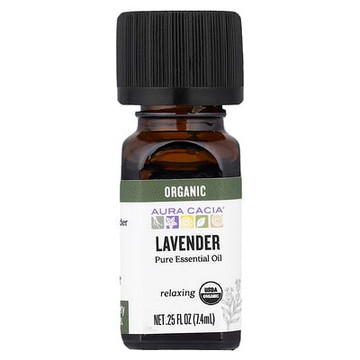 Aura Cacia, 全精油，有機薰衣花草香，0.25 液量盎司（7.4 毫升）