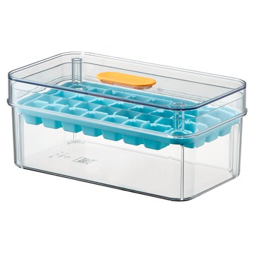 PINMOO 品沐 一鍵按壓制冰盒  1個  25 x 15 x 12cm  橙色 + 藍色