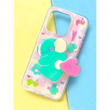 放個屁都是愛你的形狀原創炫彩手機殼男女適用蘋果15promax小眾不會撞殼小眾可愛帶氣囊鐳射支架