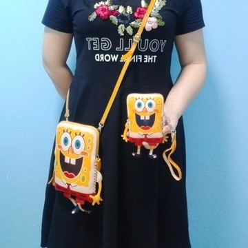 包包女真皮迷你學生卡通