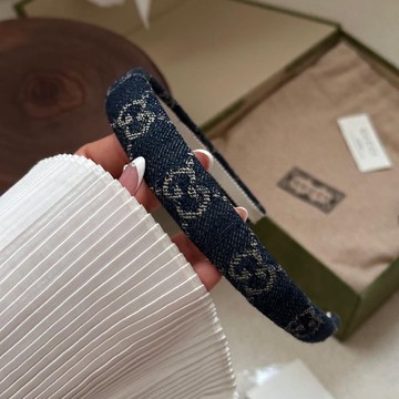 GUCCI 古馳 Eco Wash GG 牛仔布 髮箍
